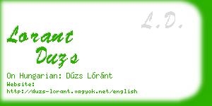 lorant duzs business card